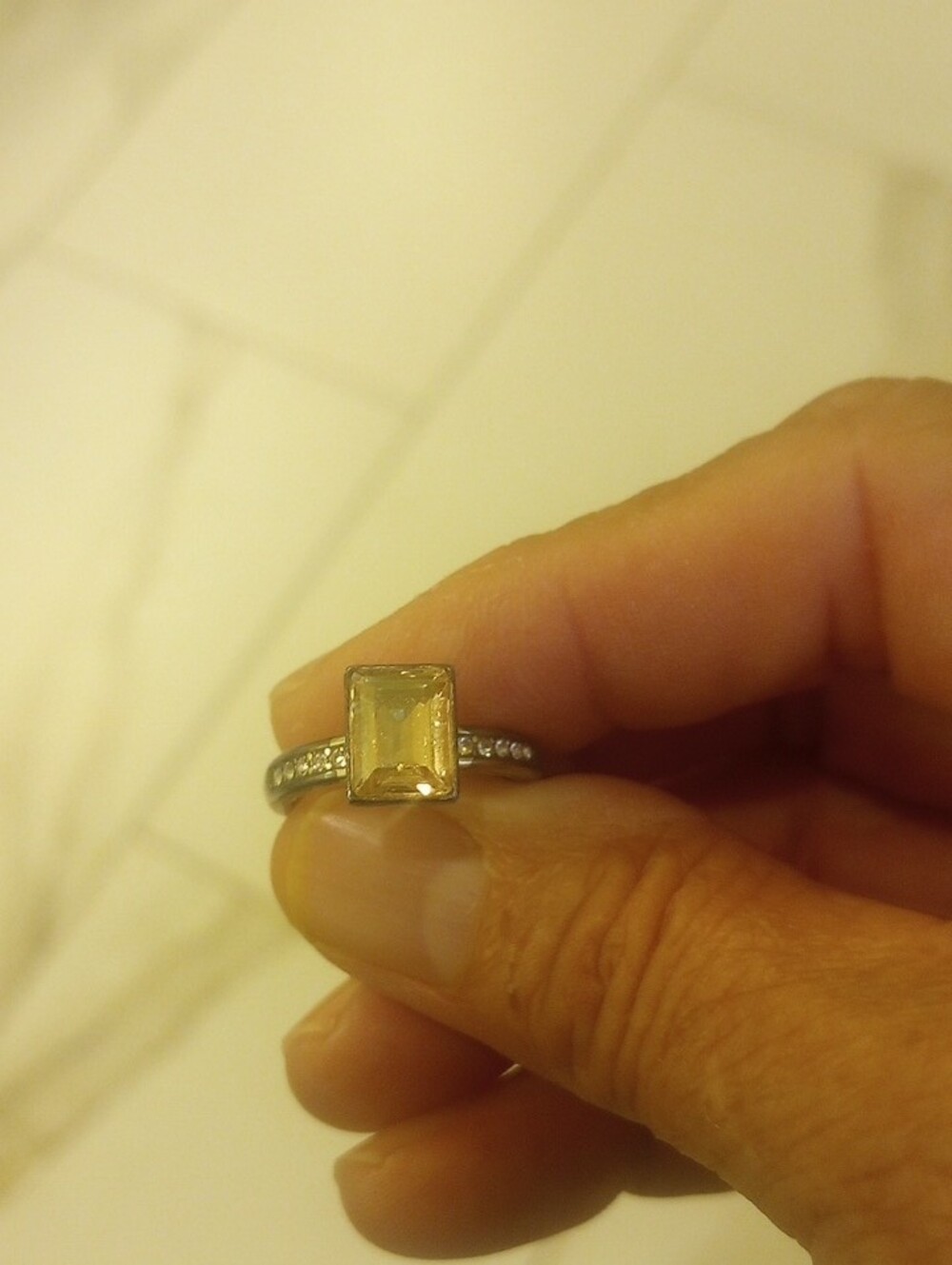 BRIGHTON Yellow Stone Silver Ring - Women Jewelry